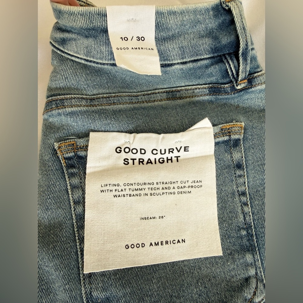 Good American Straight Leg Jeans in Light Blue